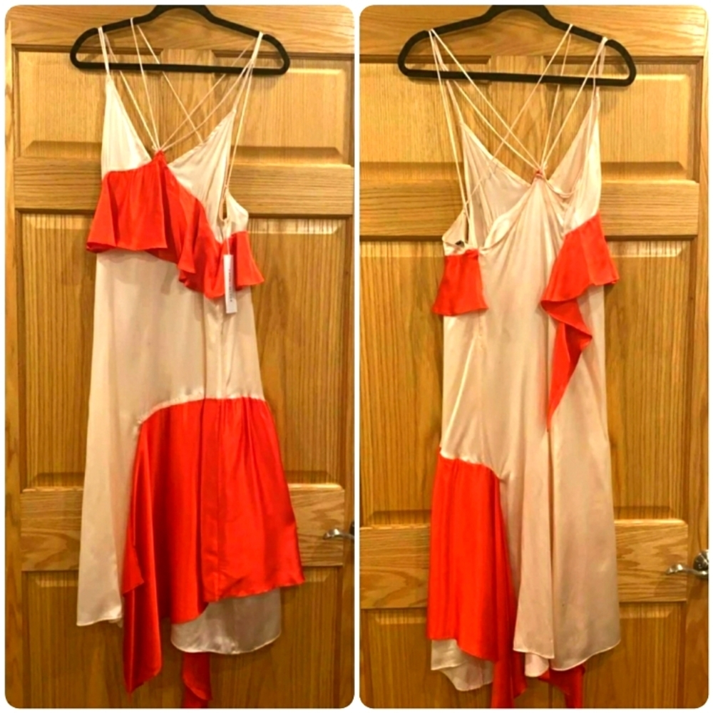 Each x Other Ruffled Assymetric Dress in Red - Picture 3 of 17